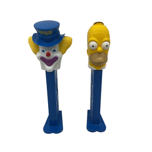 Preowned Large Sized Pez Dispenser Figures LOT 2 Homer Simpson Circus Clown - Warehouse Toys