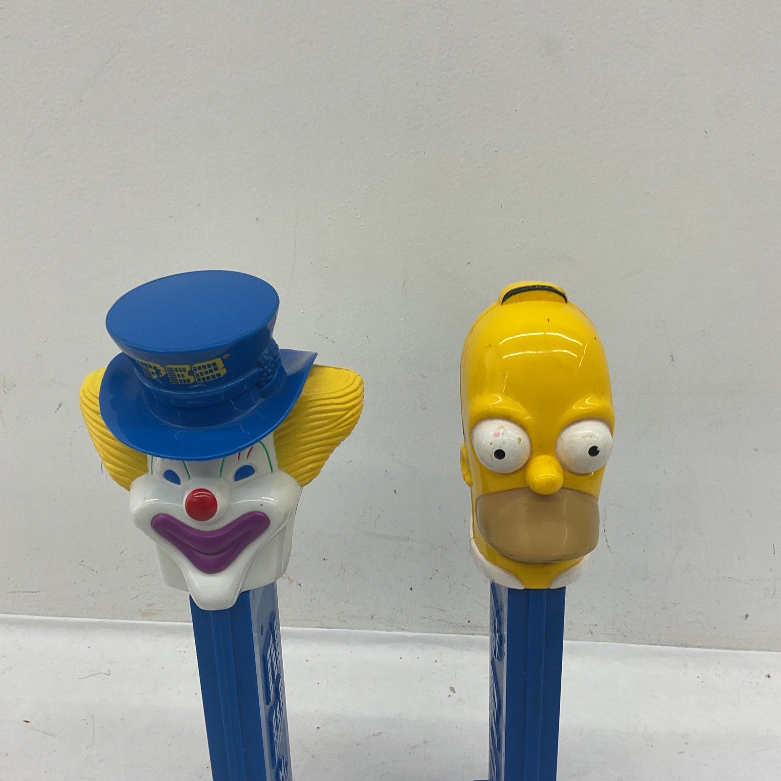 Preowned Large Sized Pez Dispenser Figures LOT 2 Homer Simpson Circus Clown - Warehouse Toys