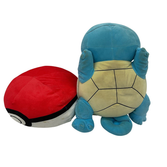 Preowned Large Sized Pokemon Character Plush Dolls Sleeping Squirtle Pokeball - Warehouse Toys