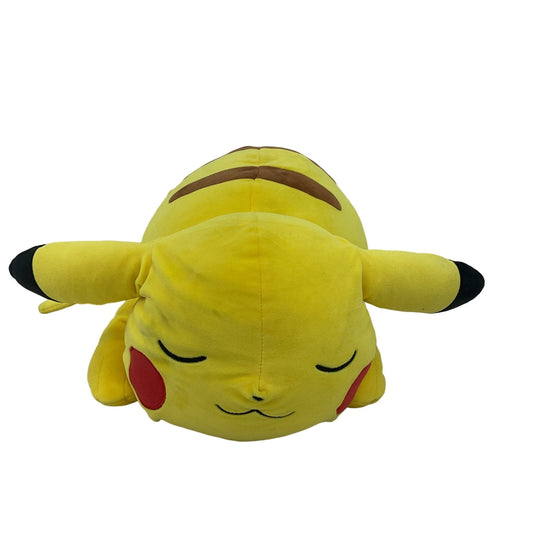 Preowned Large Sized Yellow Sleeping Pokemon Pikachu Soft Cuddly Plush Doll Toy - Warehouse Toys