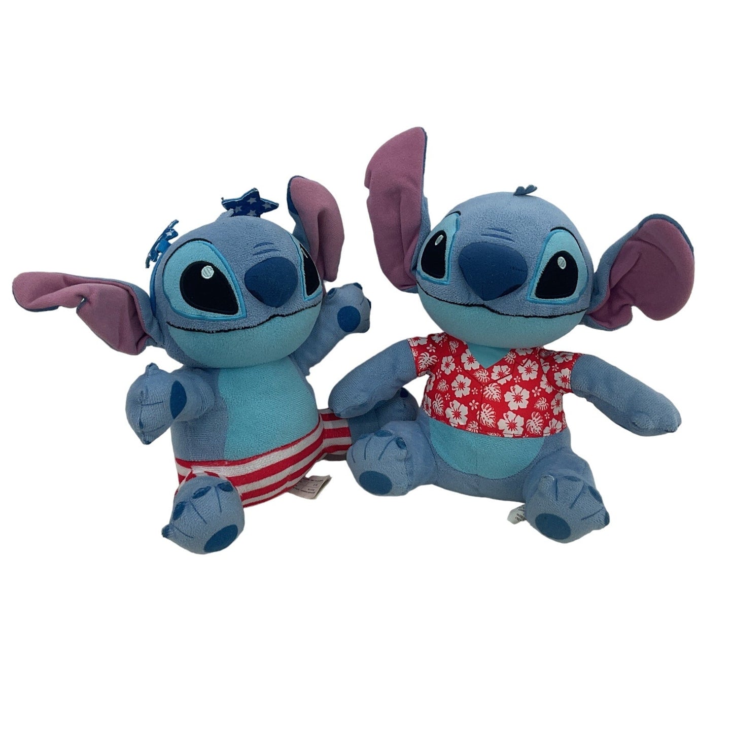 Preowned Lilo & Stitch Blue Stitch Alien Dog Character Plush Dolls LOT of 2 - Warehouse Toys