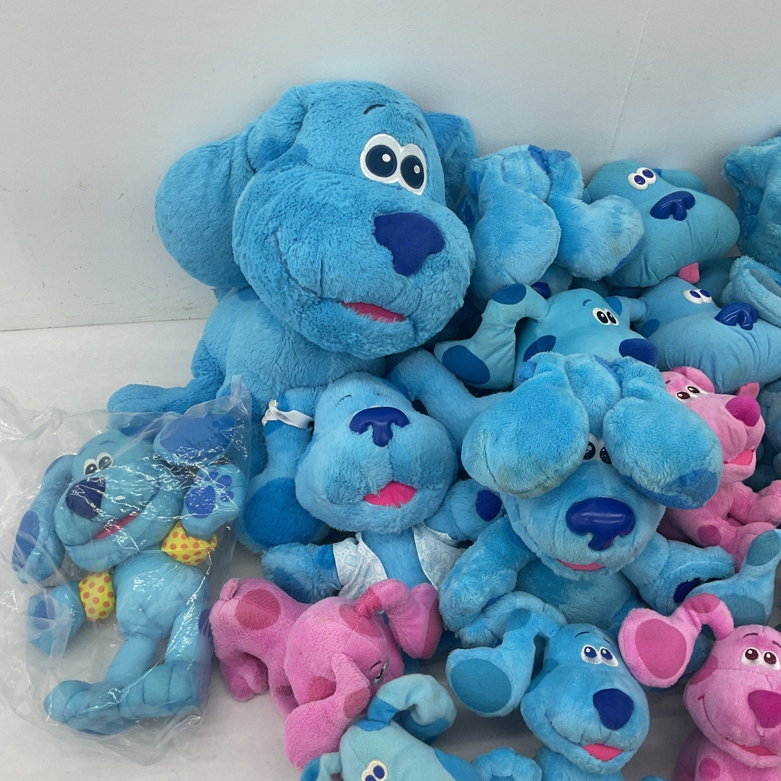 Preowned LOT 11 lbs Blue's Clues Character Dog Stuffed Plush Dolls Magenta Blue - Warehouse Toys