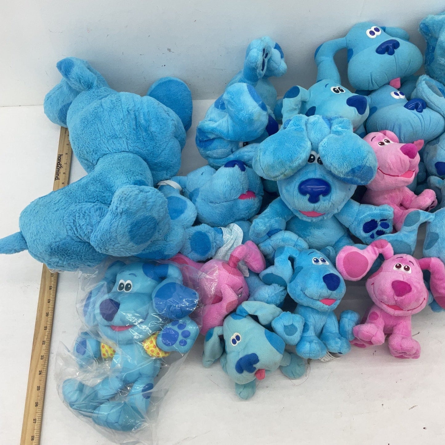 Preowned LOT 11 lbs Blue's Clues Character Dog Stuffed Plush Dolls Magenta Blue - Warehouse Toys