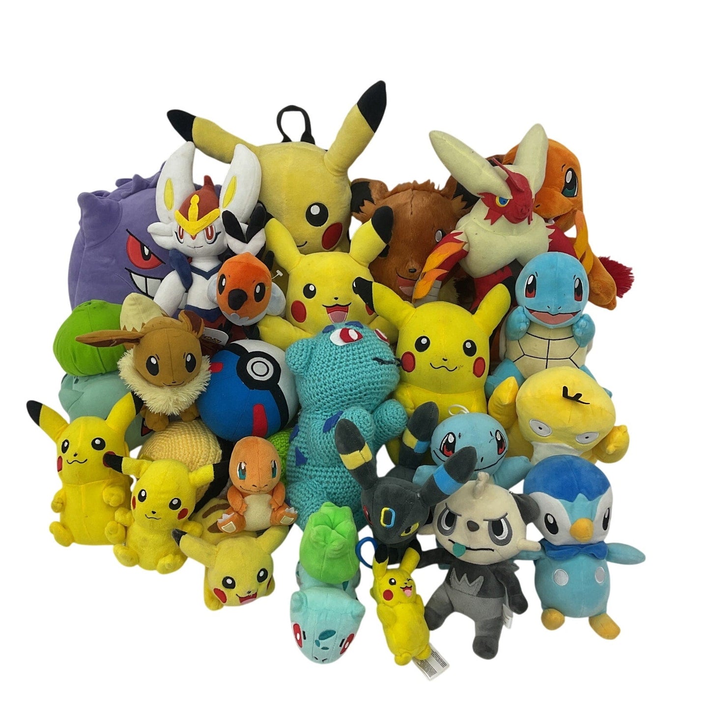 Preowned LOT 11 lbs Pokemon Stuffed Animals Mixed Characters Pikachu Gengar - Warehouse Toys