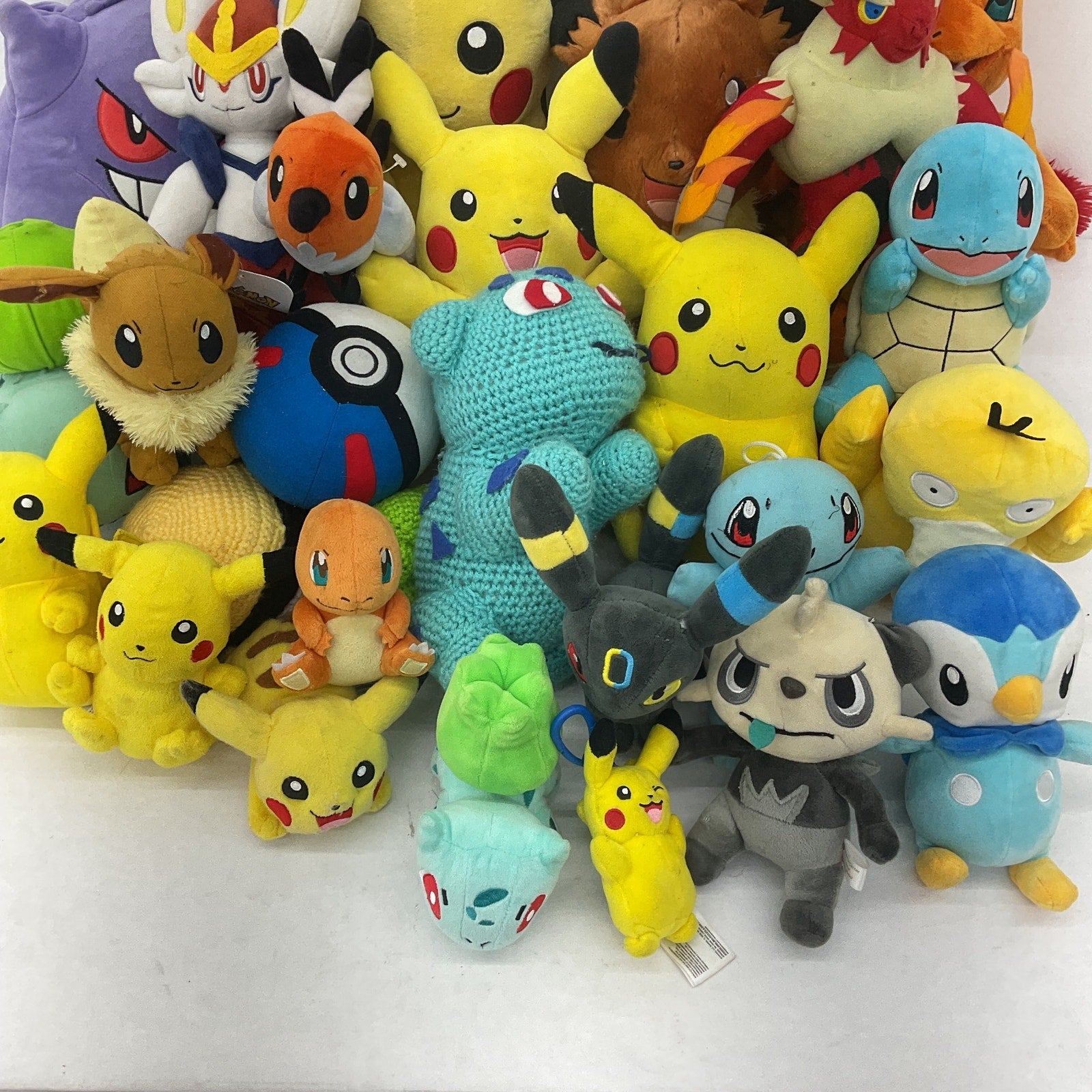 Preowned LOT 11 lbs Pokemon Stuffed Animals Mixed Characters Pikachu Gengar - Warehouse Toys