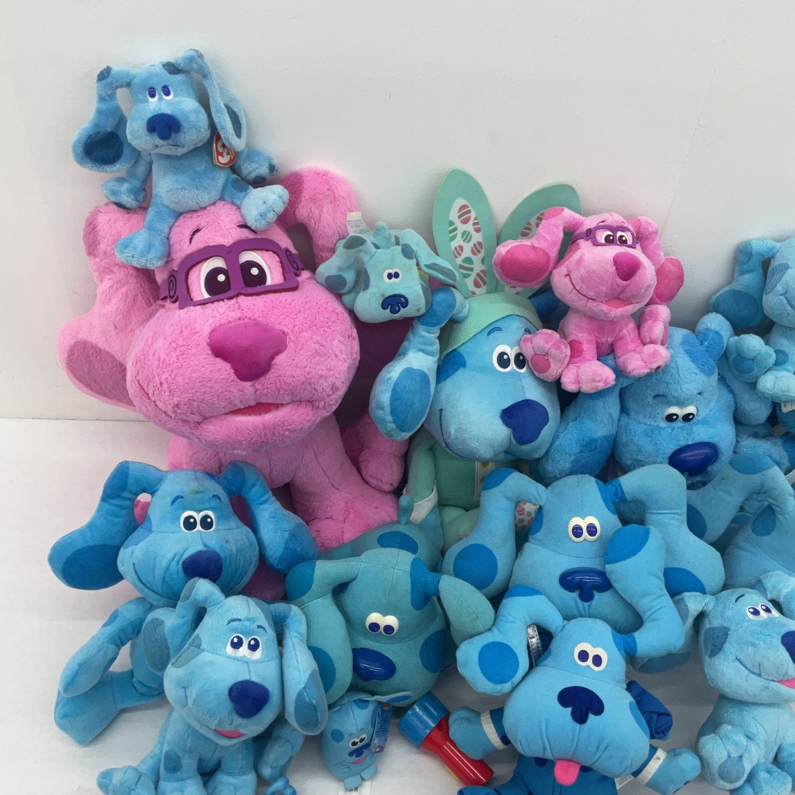 Preowned LOT 12 lbs Character Plush Dolls Blue's Clues Dog Magenta Blue Stuffed - Warehouse Toys