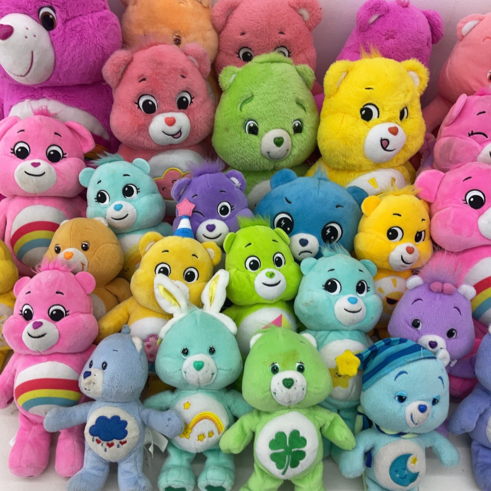 Preowned LOT 12 lbs Colorful Mixed Care Bears Plush Stuffed Toys Dolls Cheer - Warehouse Toys