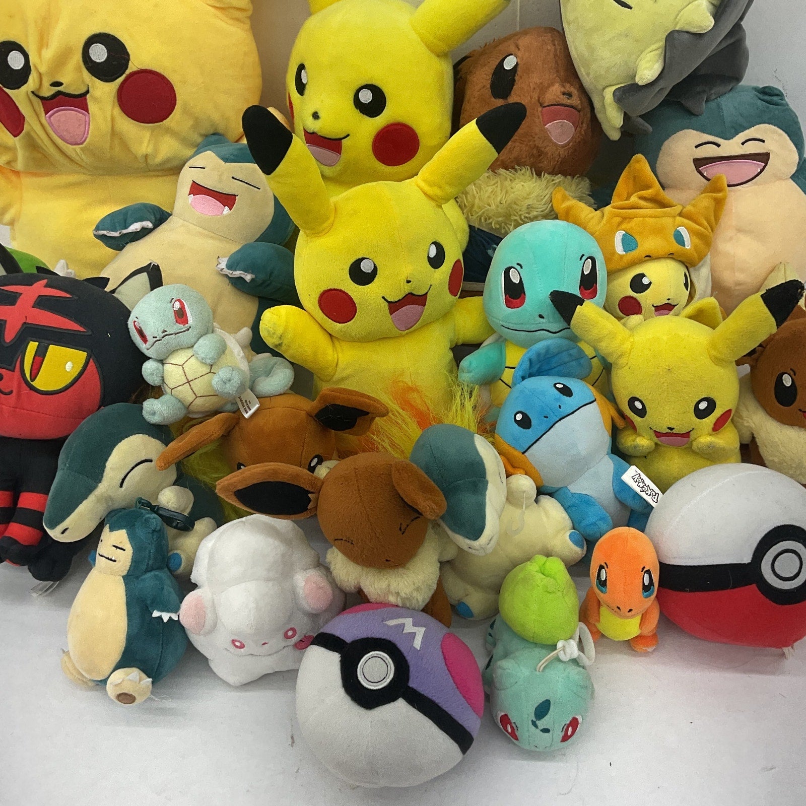 Preowned LOT 12 lbs Pokemon Stuffed Animals Mixed Characters Mimmikkyu Snorlax - Warehouse Toys