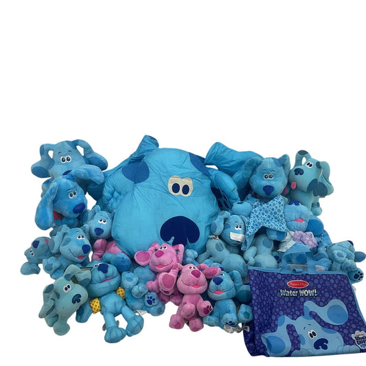 Preowned LOT 13 lbs Blue's Clues Dog Magenta Blue Character Plush Toys Stuffed - Warehouse Toys