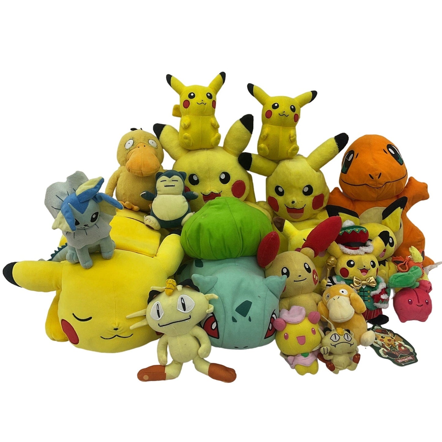 Preowned LOT 9 lbs Pokemon Mixed Character Plush Dolls Pikachu Meowth Charmander - Warehouse Toys