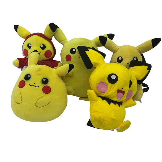 Preowned LOT Pokemon Stuffed Animals Plush Dolls Pikachu & Pichu Yellow Black - Warehouse Toys