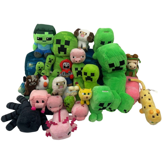 Preowned Minecraft LOT 12 lbs Mixed Character Plush Dolls Stuffed Toys Creeper - Warehouse Toys