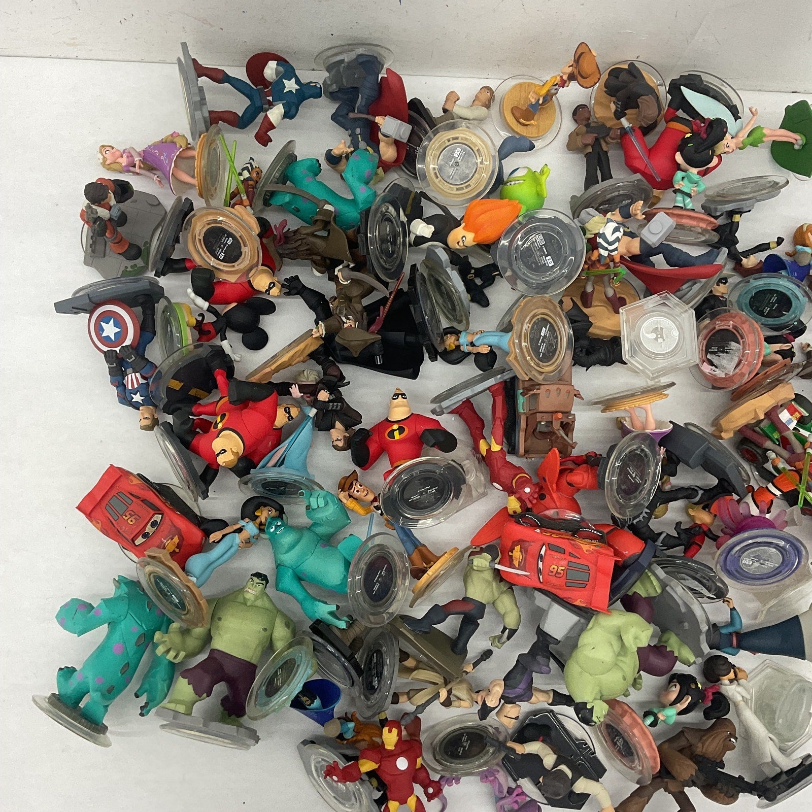 Preowned Mixed 10 lbs Disney Character Infinity Marvel Pixar Toy Figures LOT - Warehouse Toys