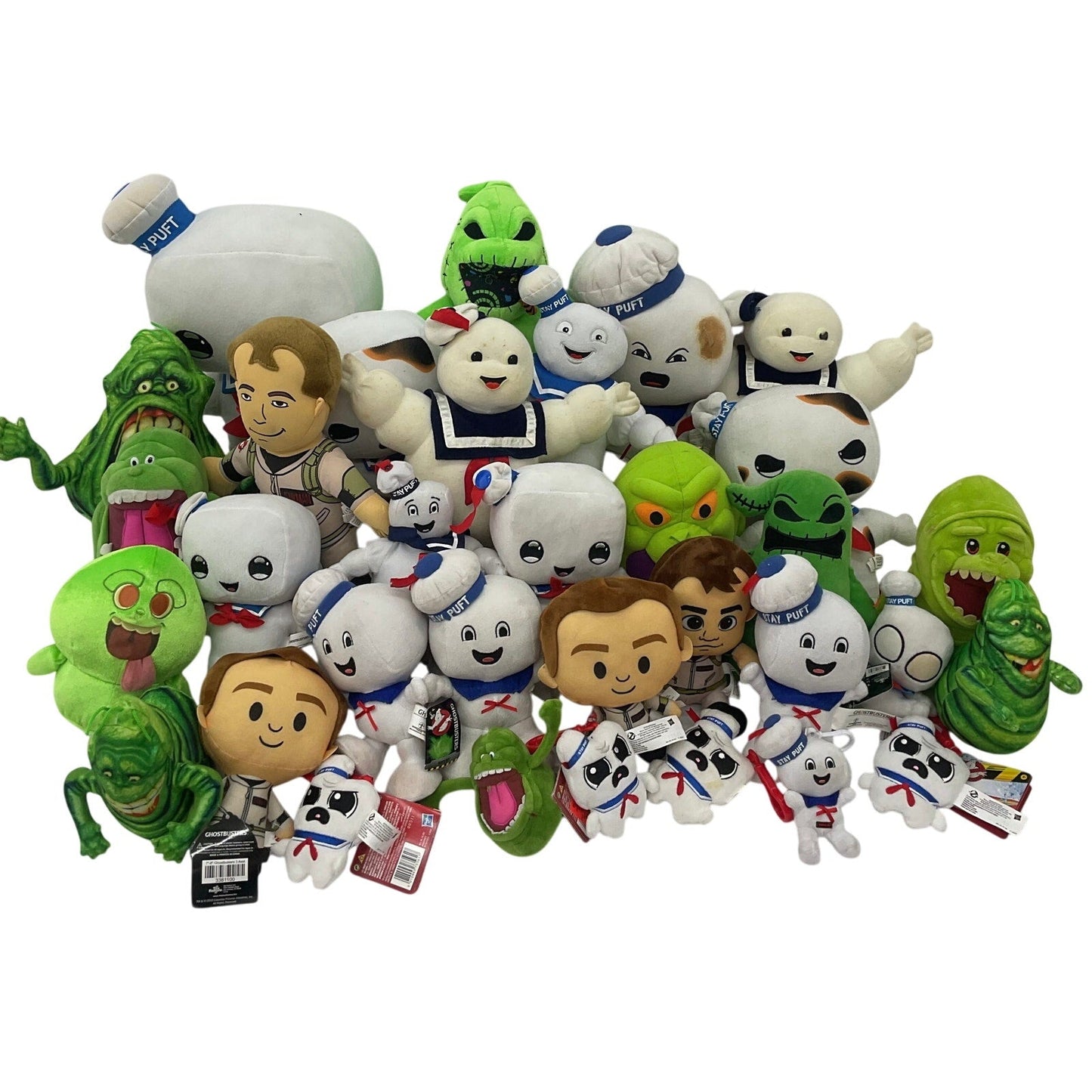 Preowned Mixed 13 lbs LOT Ghostbusters Plush Stuffed Dolls Slimer Stay Puft - Warehouse Toys