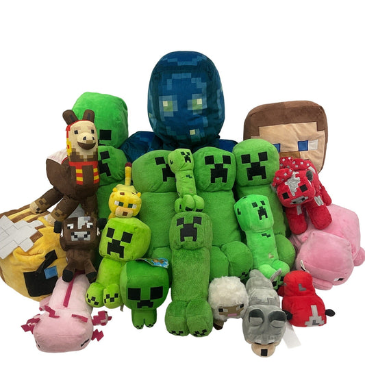 Preowned Mixed 13 lbs LOT Minecraft Character Stuffed Animals Plush Toys Creeper - Warehouse Toys