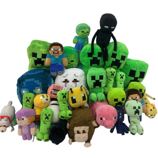 Preowned Mixed Characters LOT 13 lbs Minecraft Plush Dolls Stuffed Animals Toys - Warehouse Toys