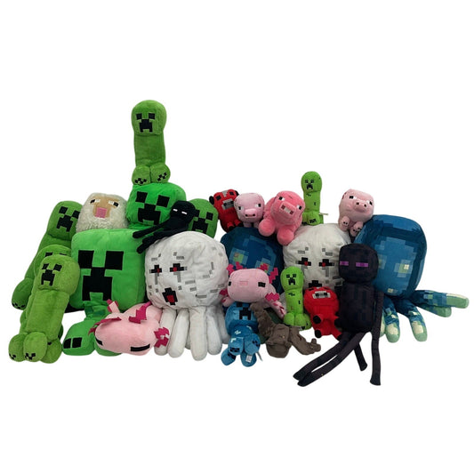 Preowned Mixed LOT 10 lbs Minecraft Plush Dolls Stuffed Toys Creeper Animals - Warehouse Toys