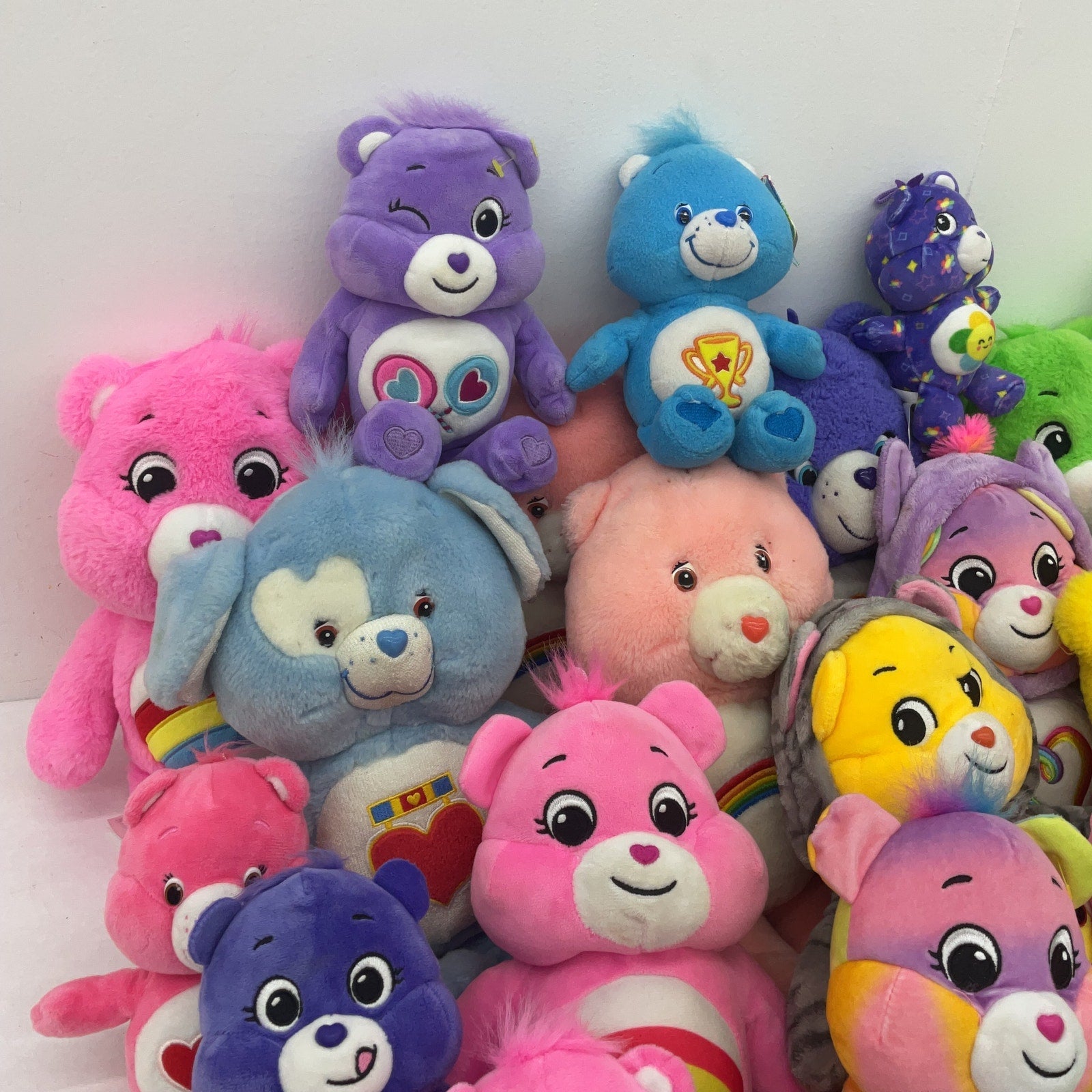 Preowned Mixed LOT 12 lbs Care Bears Assorted Plush Dolls Stuffed Animals Cheer - Warehouse Toys