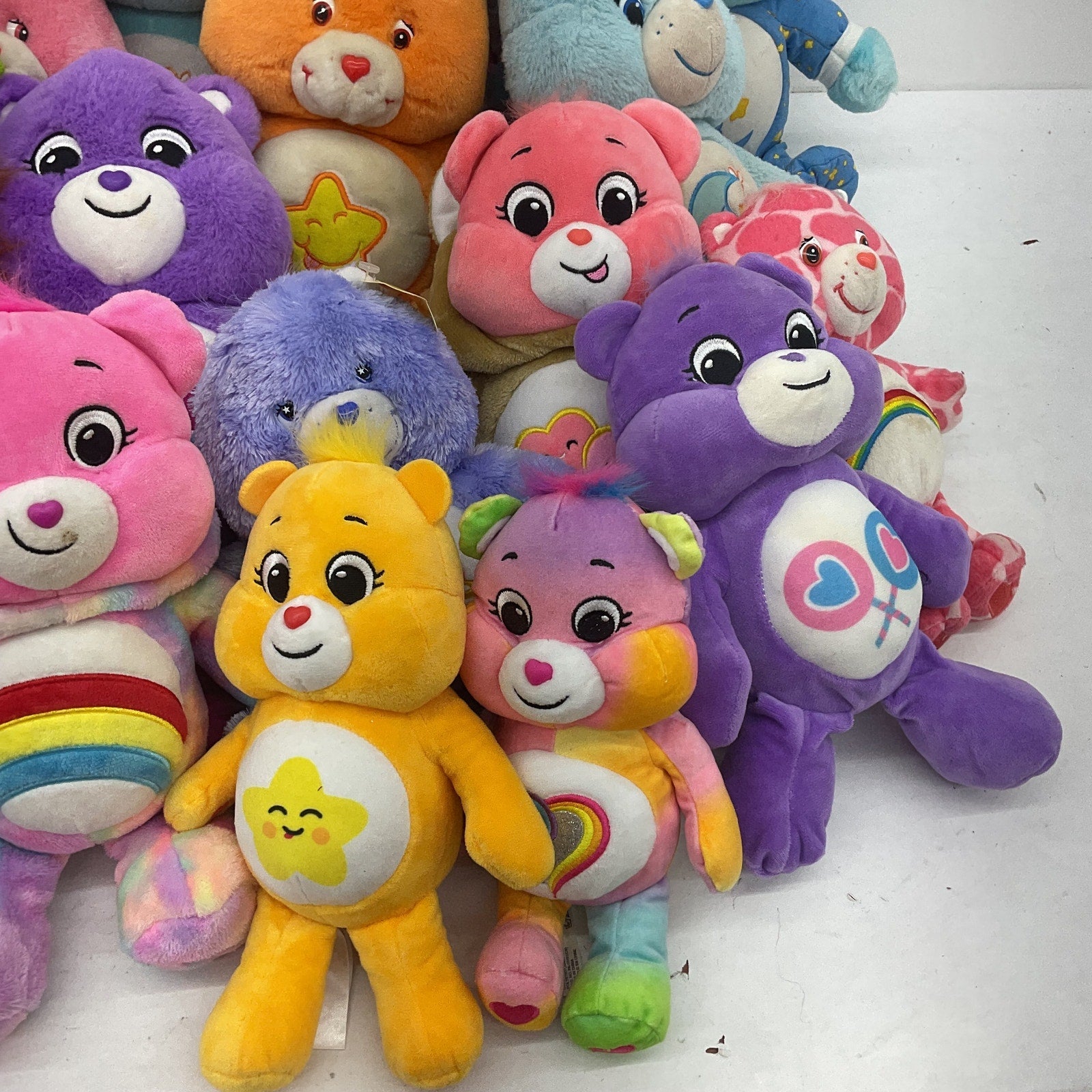 Preowned Mixed LOT 12 lbs Care Bears Plush Dolls Stuffed Animals Funshine Pink - Warehouse Toys