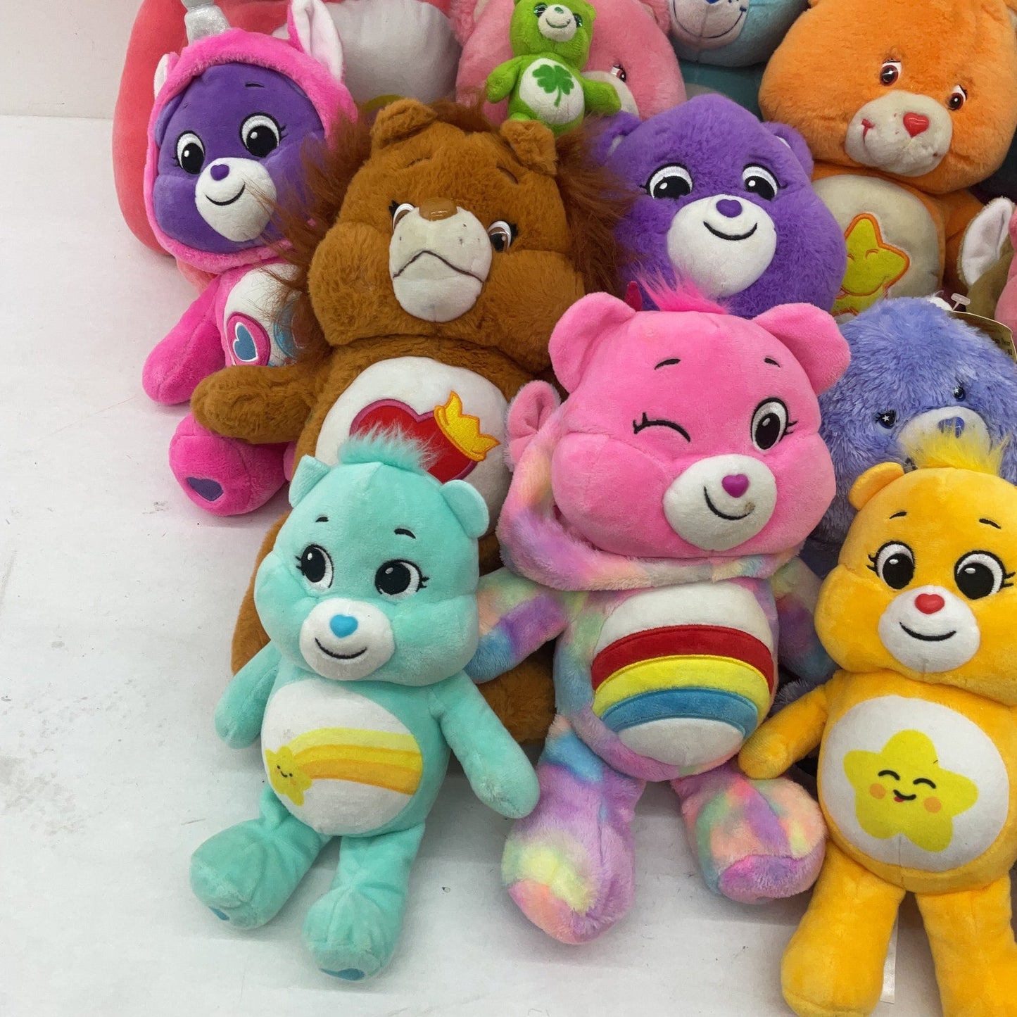 Preowned Mixed LOT 12 lbs Care Bears Plush Dolls Stuffed Animals Funshine Pink - Warehouse Toys