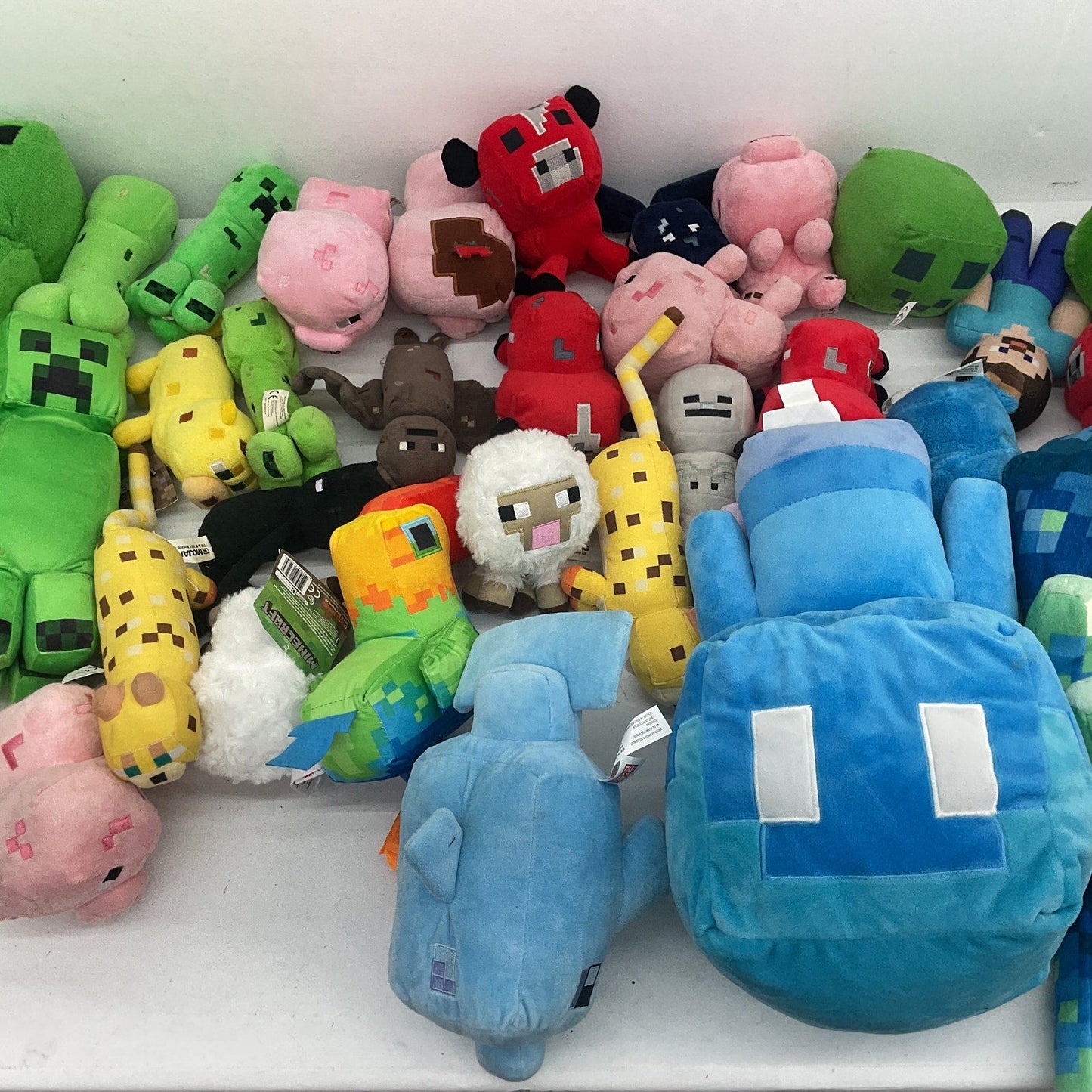 Preowned Mixed LOT 12 lbs Minecraft Plush Dolls Stuffed Toys Creeper Animals - Warehouse Toys