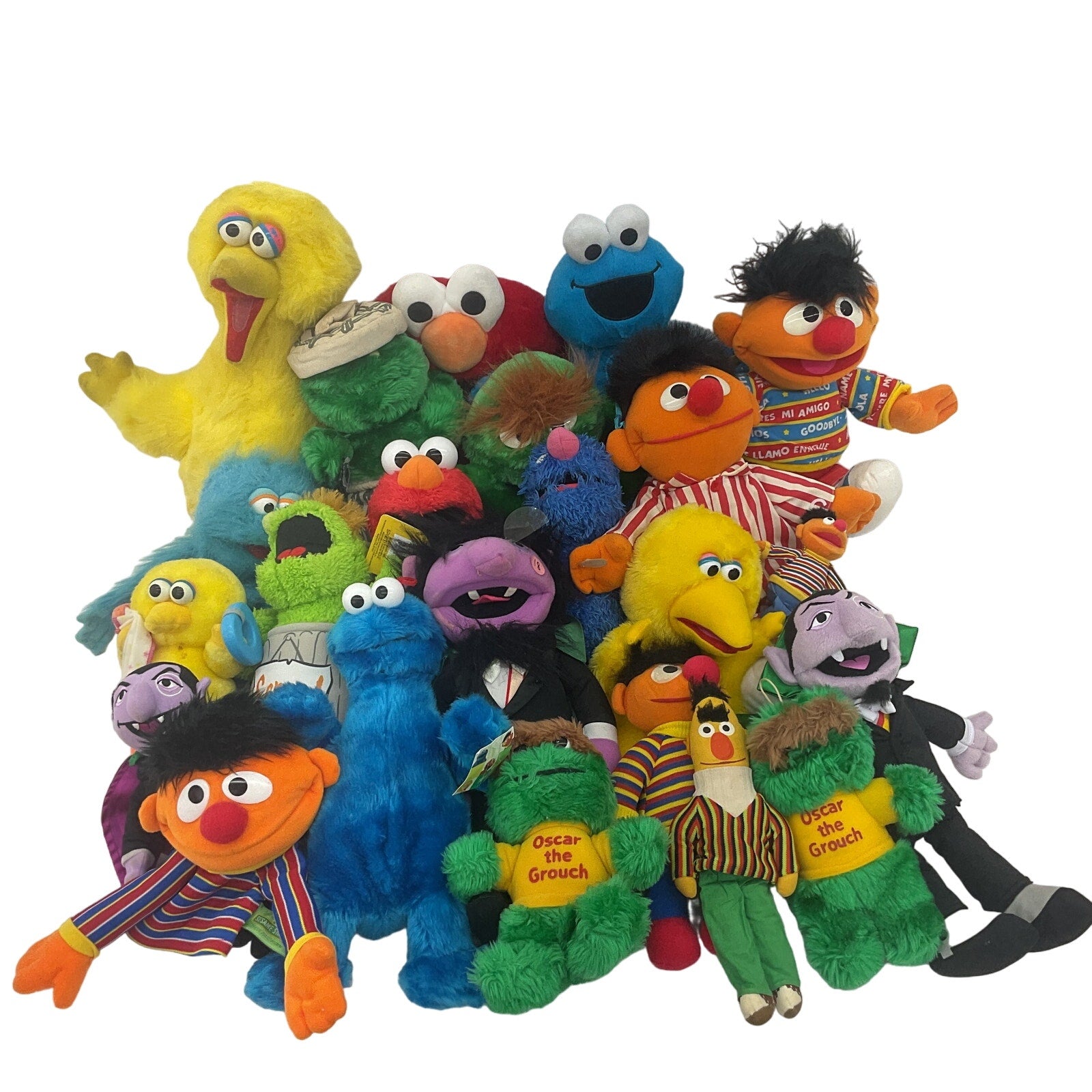 Preowned Mixed LOT 12 lbs Sesame Street Character Plush Dolls Stuffed Animals - Warehouse Toys