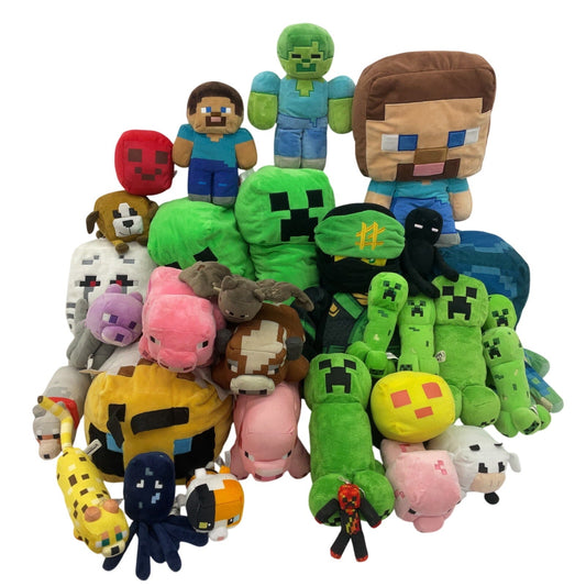 Preowned Mixed LOT 13 lbs Minecraft Plush Dolls Stuffed Toys Assorted Designs - Warehouse Toys