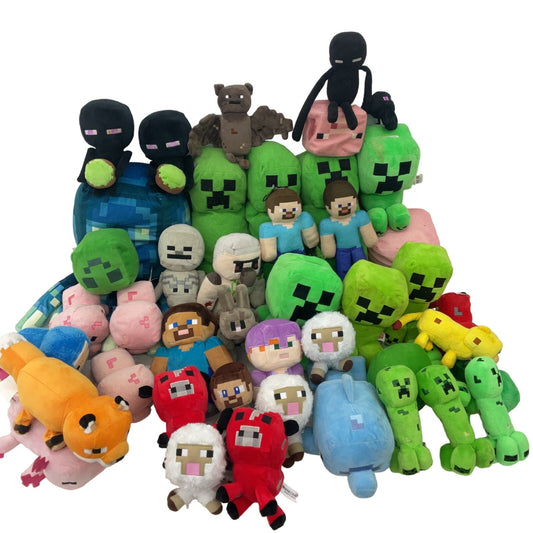 Preowned Mixed LOT 13 lbs Minecraft Plush Dolls Stuffed Toys Creeper Animals - Warehouse Toys