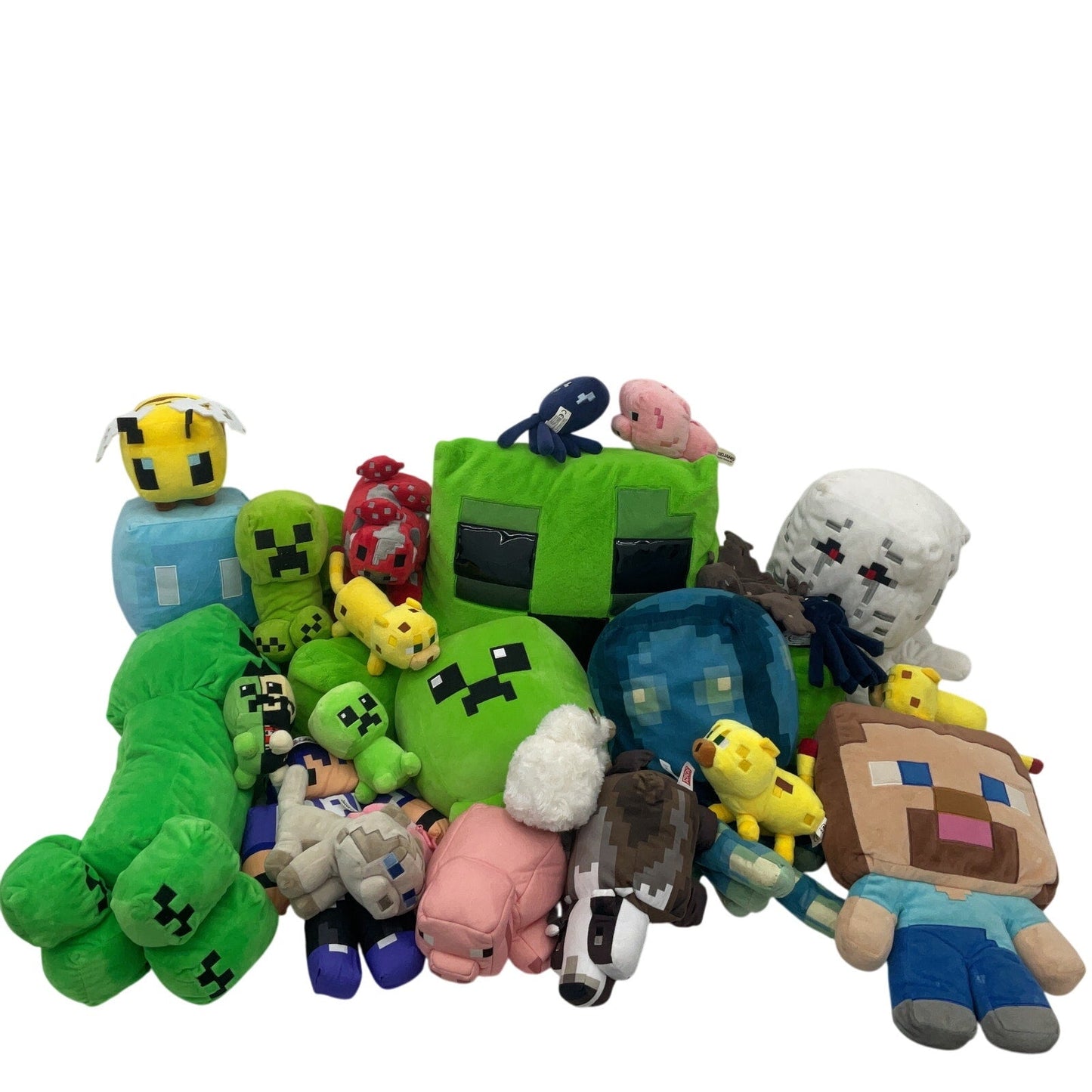 Preowned Mixed LOT 13 lbs Minecraft Plush Dolls Stuffed Toys Creeper Animals - Warehouse Toys