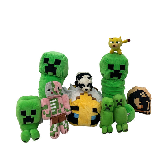 Preowned Mixed LOT 4 lbs Minecraft Plush Dolls Stuffed Toys Creeper Bee Zombie - Warehouse Toys