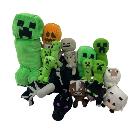 Preowned Mixed LOT 5 lbs Minecraft Plush Dolls Stuffed Toys Creeper Black Dragon - Warehouse Toys