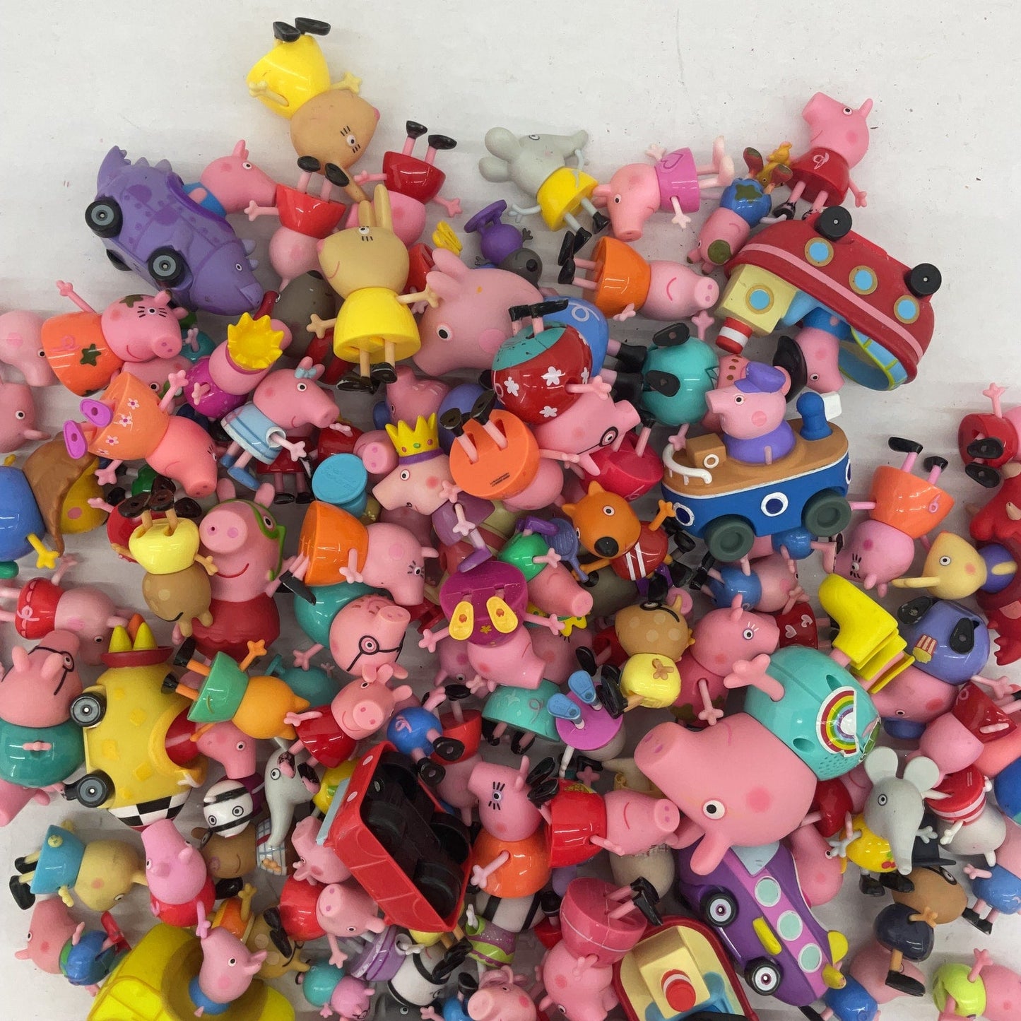 Preowned Mixed LOT 5 lbs Peppa Pig Toy Figures Figurines Cake Toppers Vehicles - Warehouse Toys