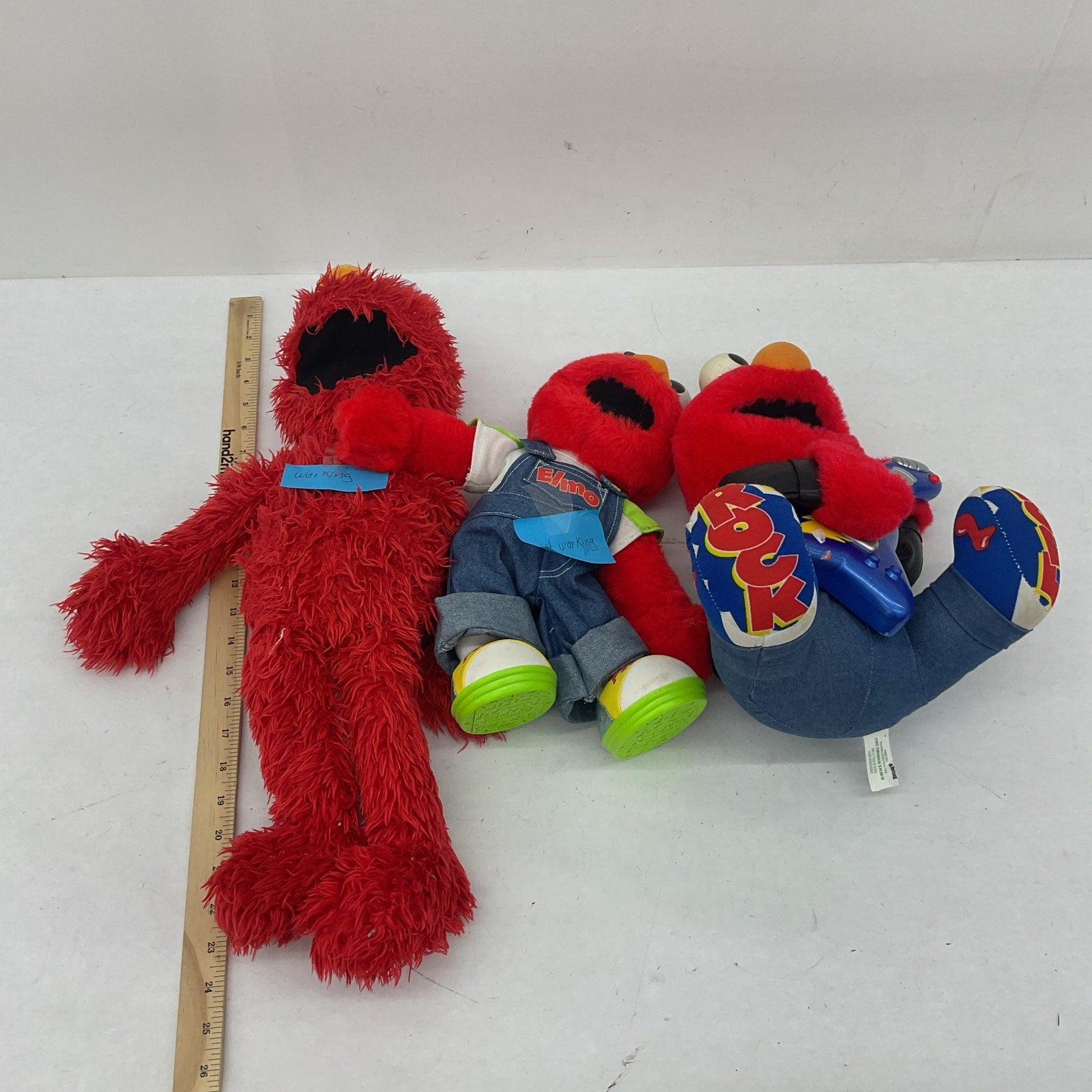 Preowned Mixed LOT 6lb Sesame Street Elmo Plush Dolls Interactive Toys UNTESTED - Warehouse Toys