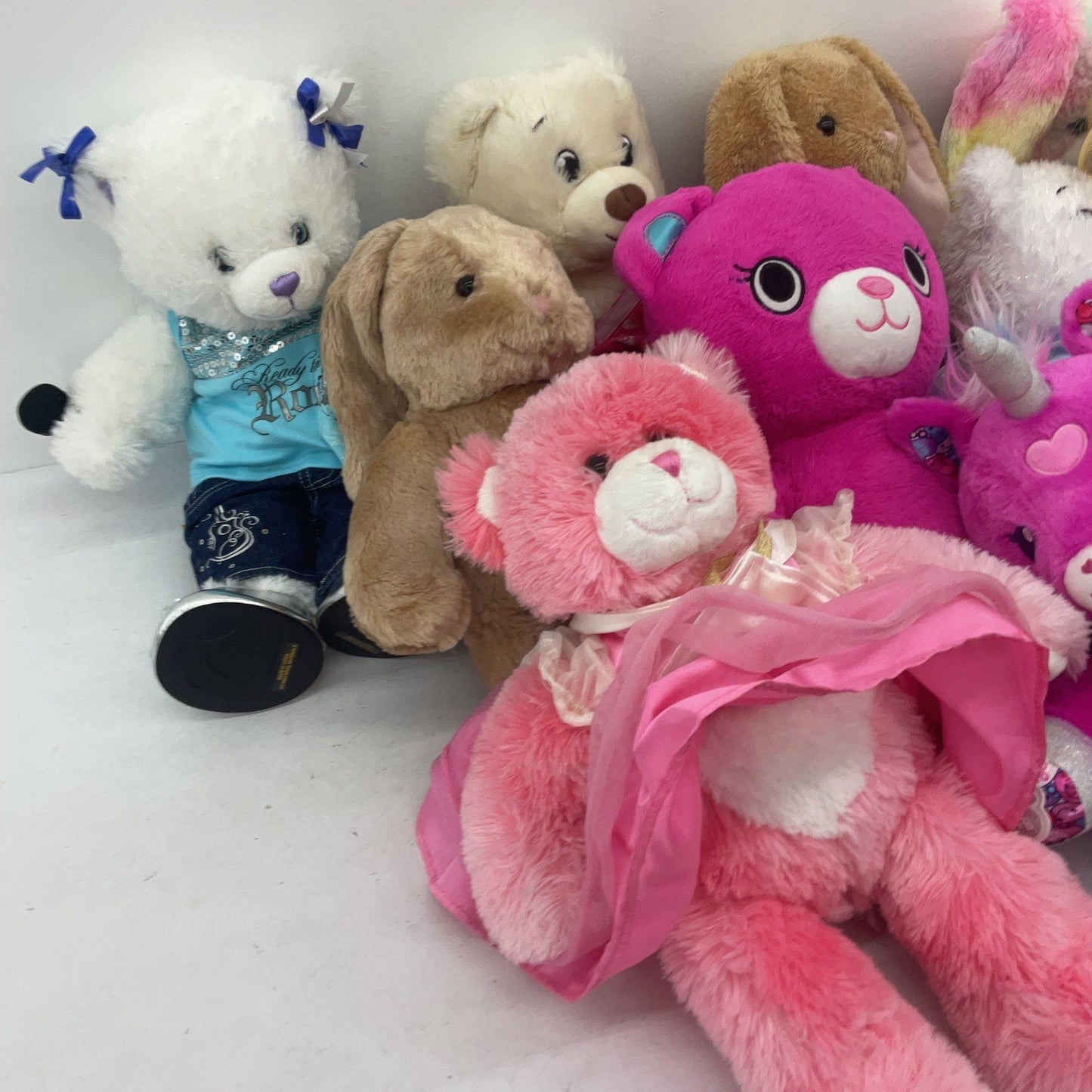 Preowned Mixed LOT BABW Build a Bear Stuffed Animals Colorful 12 lbs Plush Dolls - Warehouse Toys