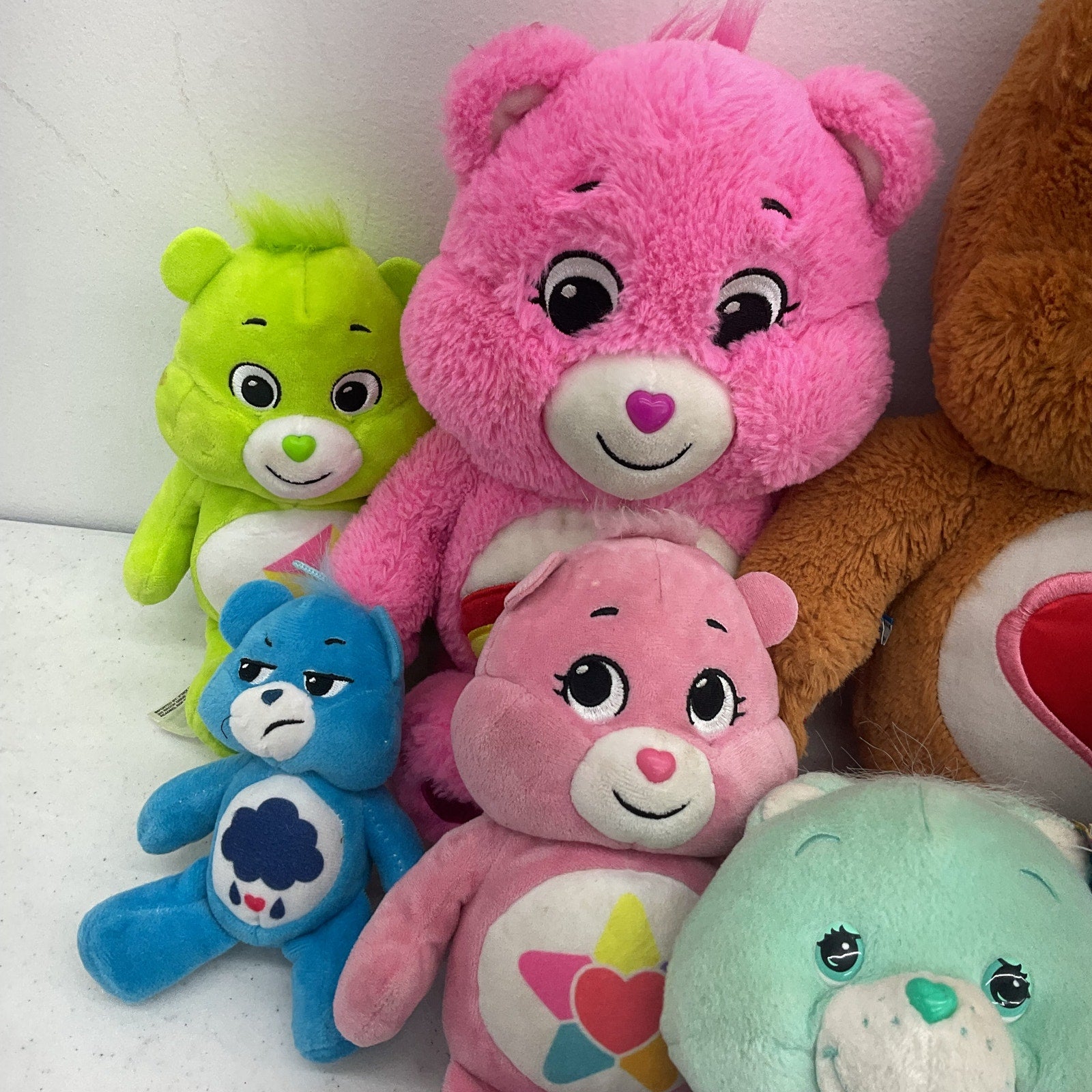 Preowned Mixed LOT Care Bears Character Plush Dolls Toys Stuffed Animals Tender - Warehouse Toys