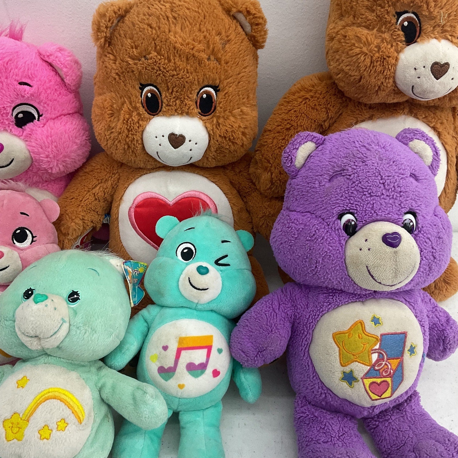 Preowned Mixed LOT Care Bears Character Plush Dolls Toys Stuffed Animals Tender - Warehouse Toys