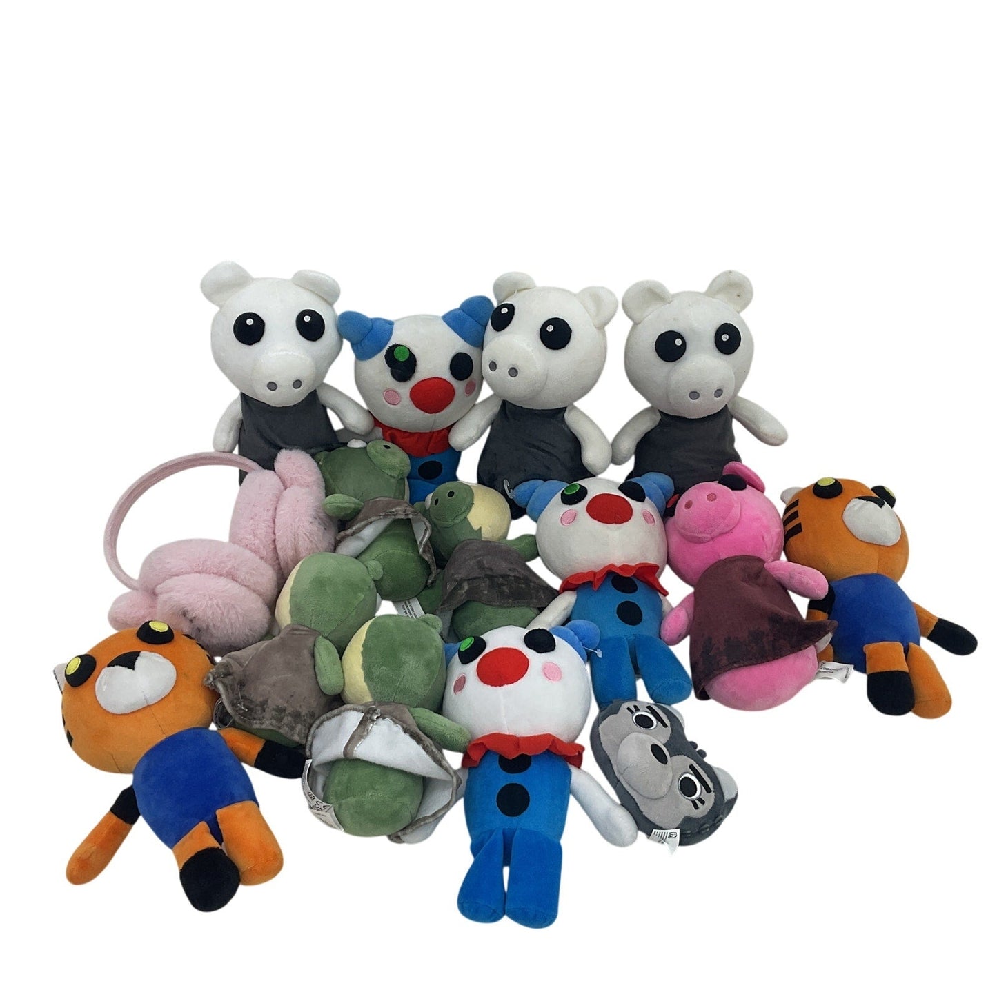 Preowned Mixed LOT Georgie Penny & Others Piggy Character Plush Dolls Colorful - Warehouse Toys