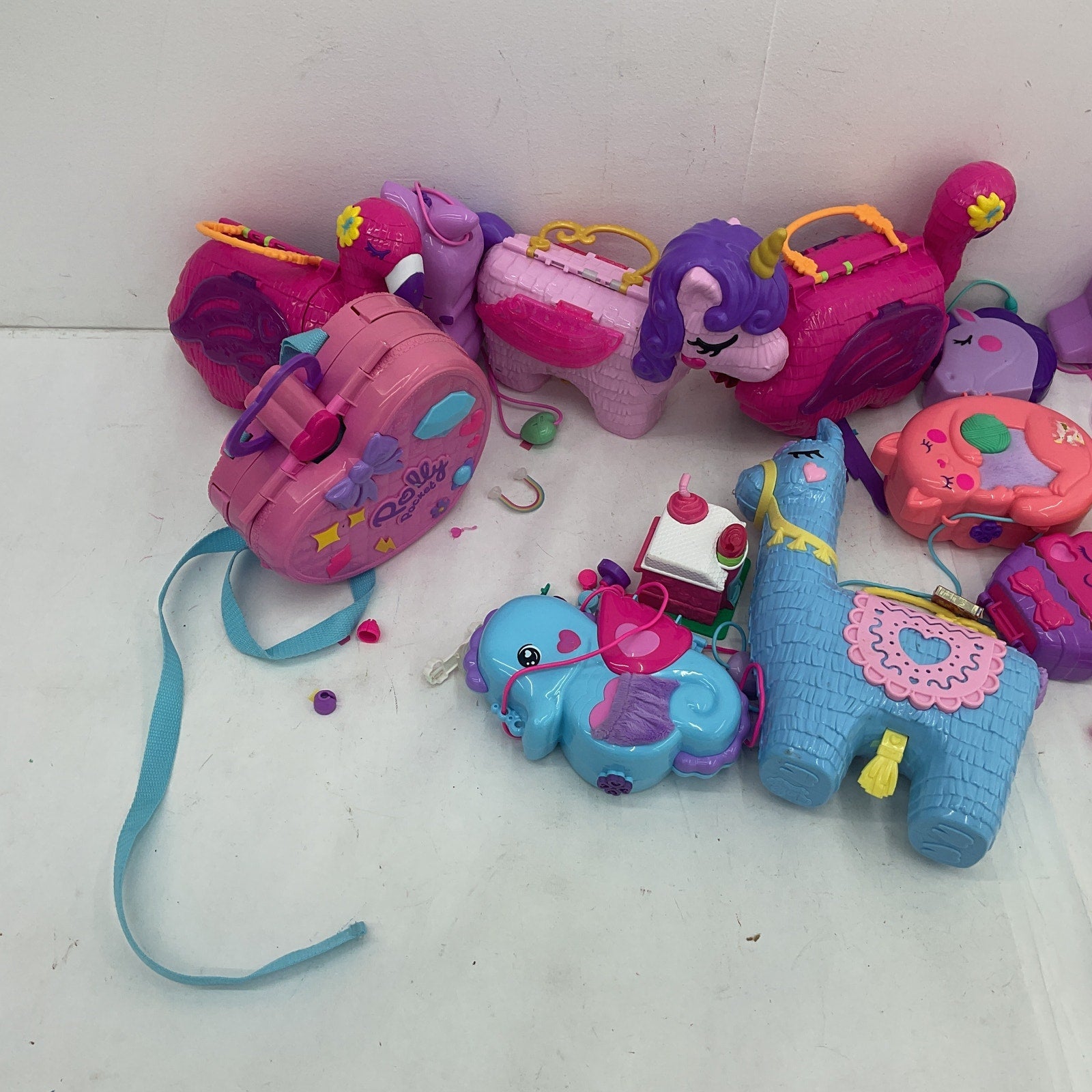 Preowned Mixed LOT Polly Pocket Compact Play Sets Toy Cases 20 lbs Pink Purple - Warehouse Toys
