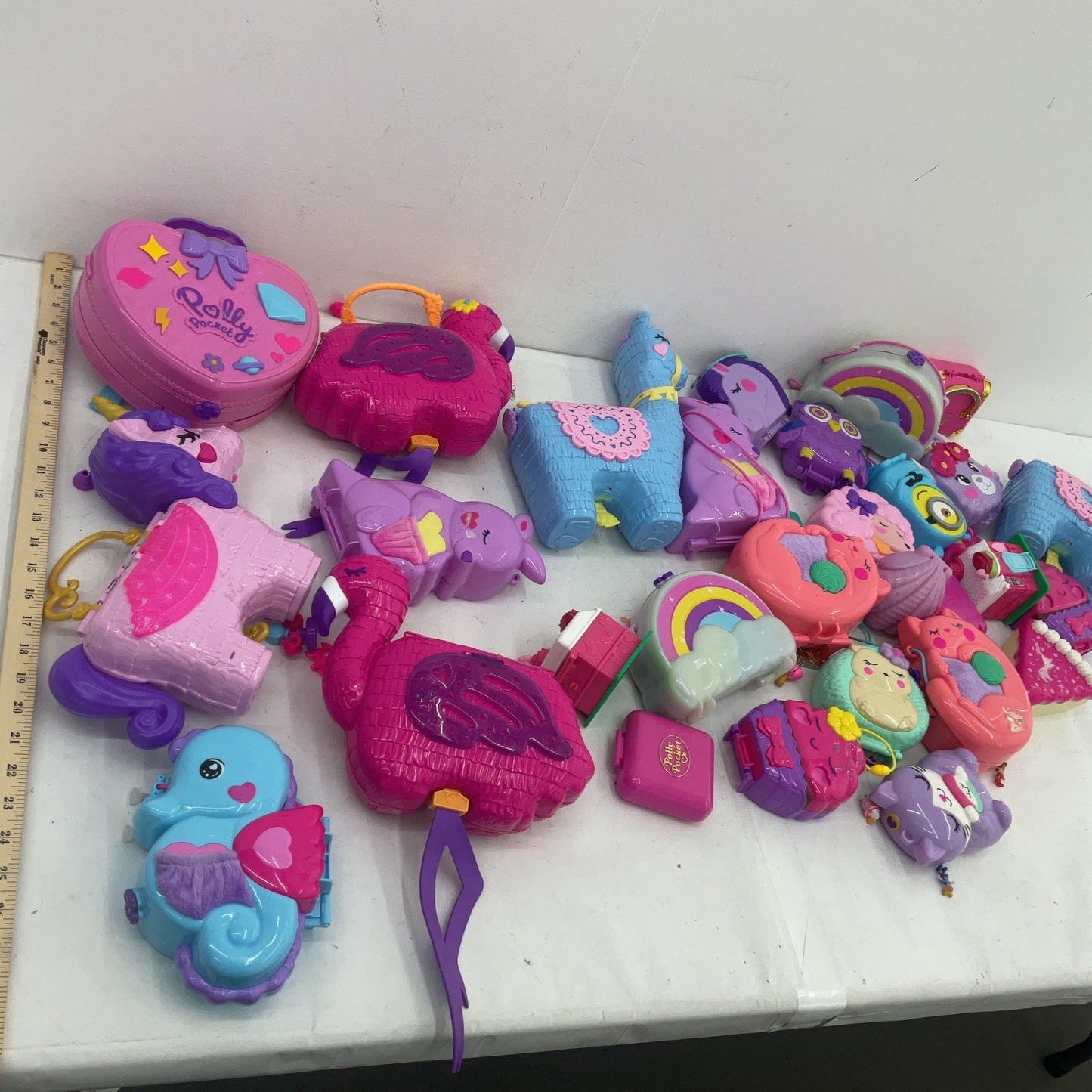 Preowned Mixed LOT Polly Pocket Compact Play Sets Toy Cases 20 lbs Pink Purple - Warehouse Toys