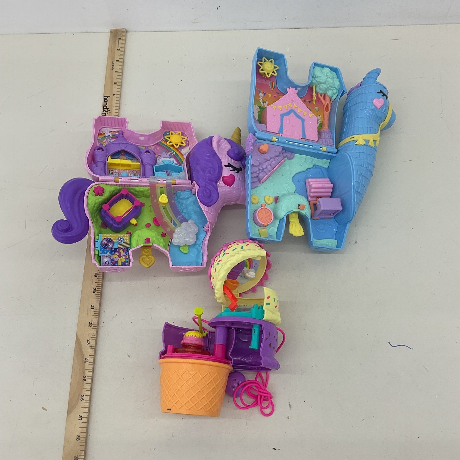 Preowned Mixed LOT Polly Pocket Compact Play Sets Toy Cases Pinata Pink Purple - Warehouse Toys