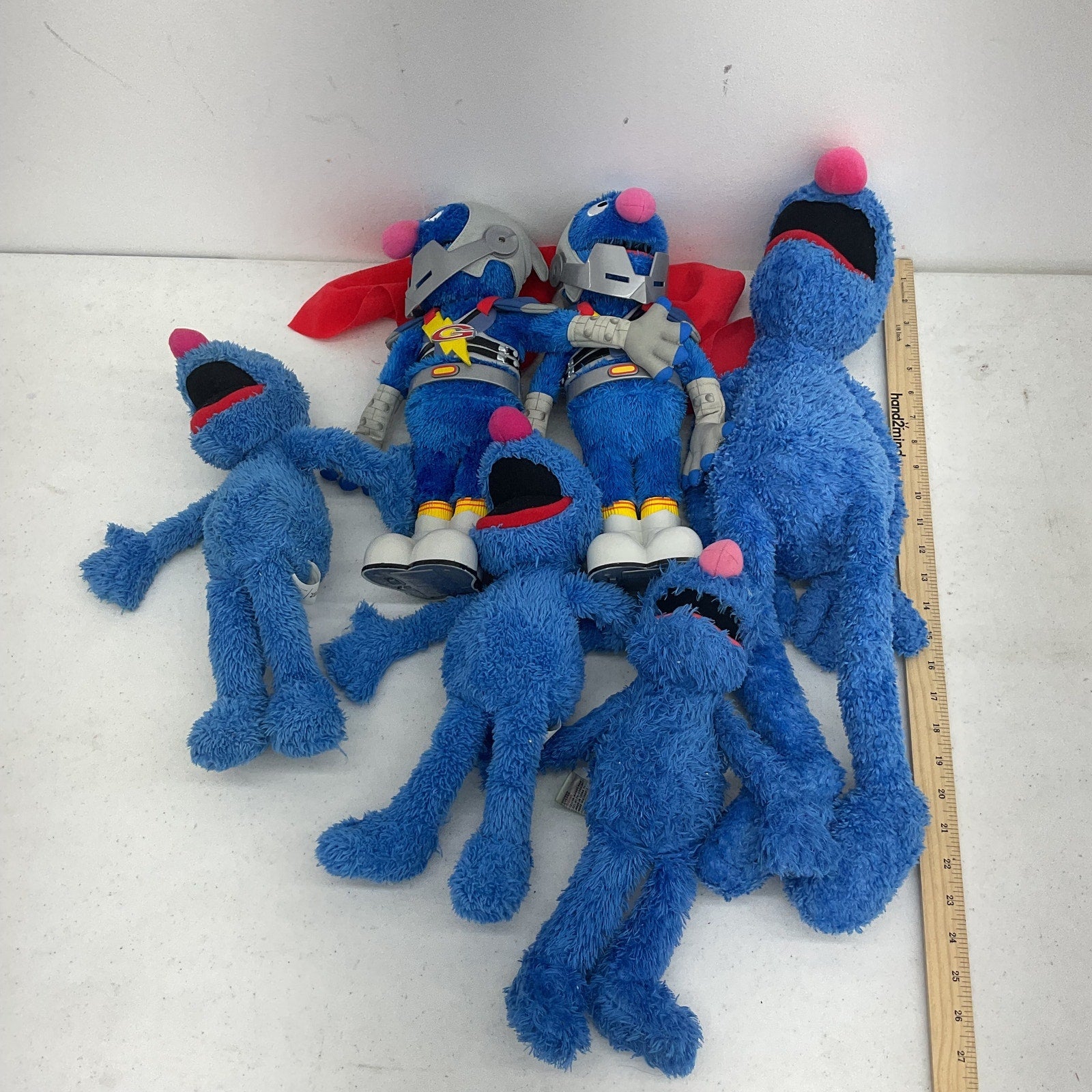 Preowned Mixed LOT Sesame Street Super Grover Character Plush Dolls Stuffed Toys - Warehouse Toys