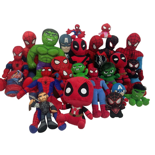 Preowned Mixed Marvel Spiderman Avengers The Hulk Deadpool Capt America Plush Toy - Warehouse Toys