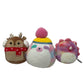 Preowned Mixed Squishmallows Stuffed Toys LOT of 3 Reindeer Sloth Triceratops - Warehouse Toys