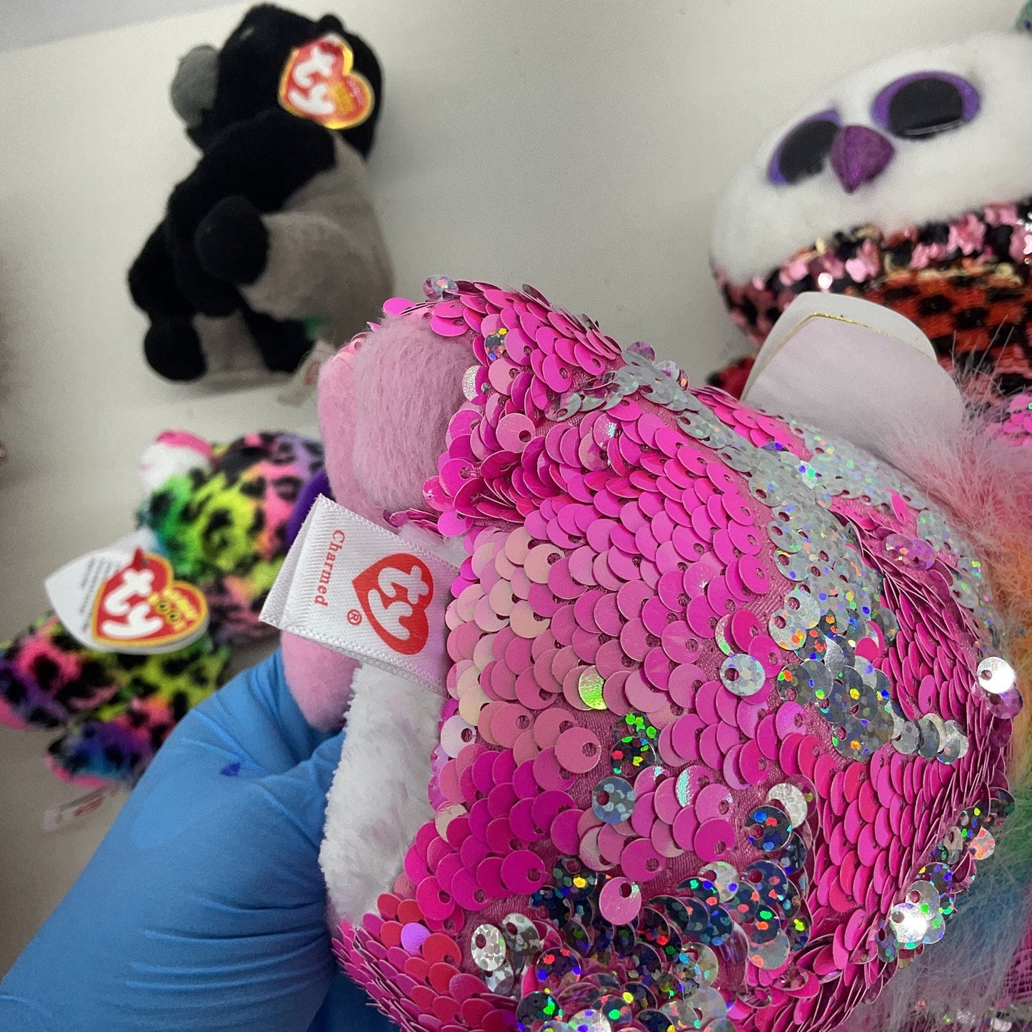 Preowned Mixed TY Beanie Boos Multicolor Stuffed Animals Ostrich Tiger Dragon - Warehouse Toys