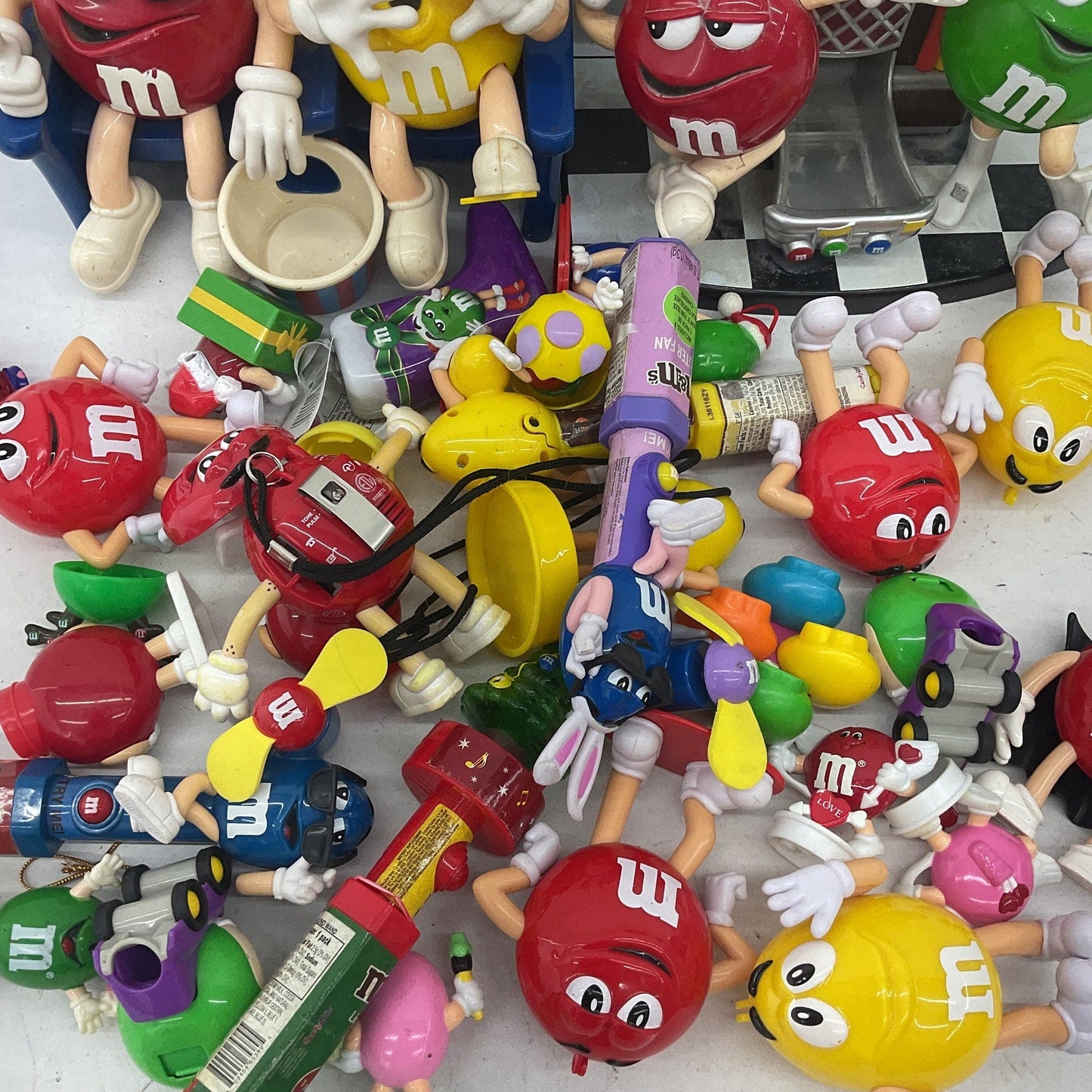 Preowned M&Ms Candy Advertising Mascot Character Toys Figures Jukebox LOT 7 lbs - Warehouse Toys