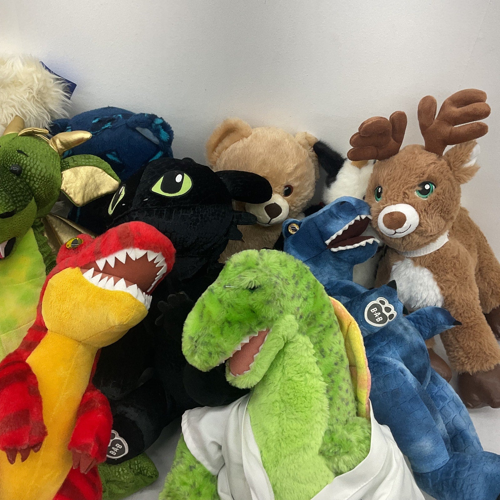 Preowned Multicolor Build A Bear Workshop Stuffed Animals LOT 12 lbs Xmas Dinos - Warehouse Toys