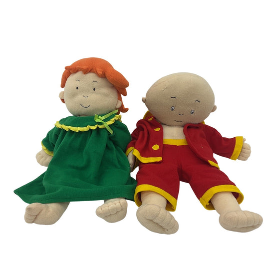 Preowned Multicolor Caillou & Rosie Little Girl Boy Stuffed Toys Plush Dolls LOT - Warehouse Toys