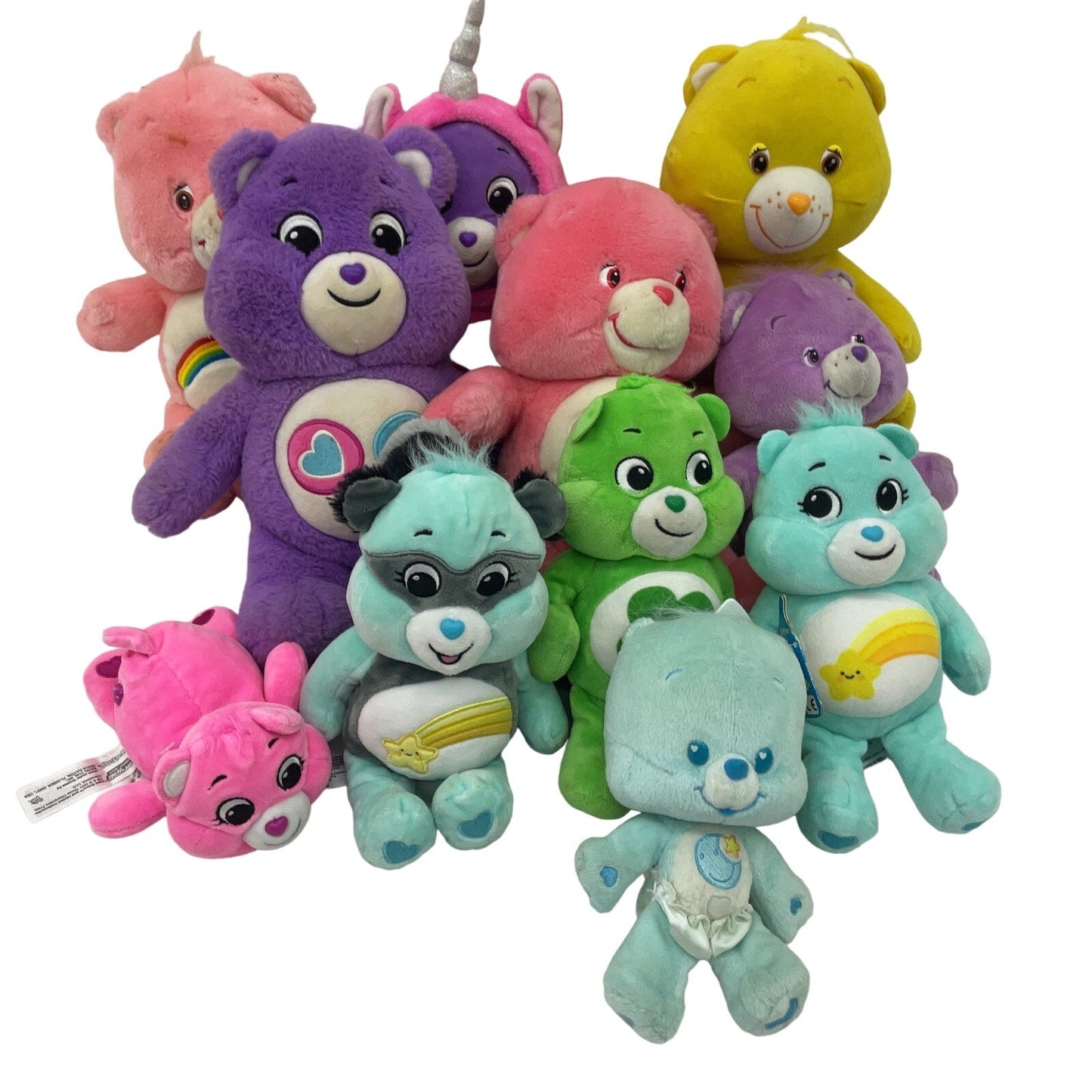 Preowned Multicolor Care Bears Stuffed Animals Mixed 5 lbs LOT Colorful - Warehouse Toys