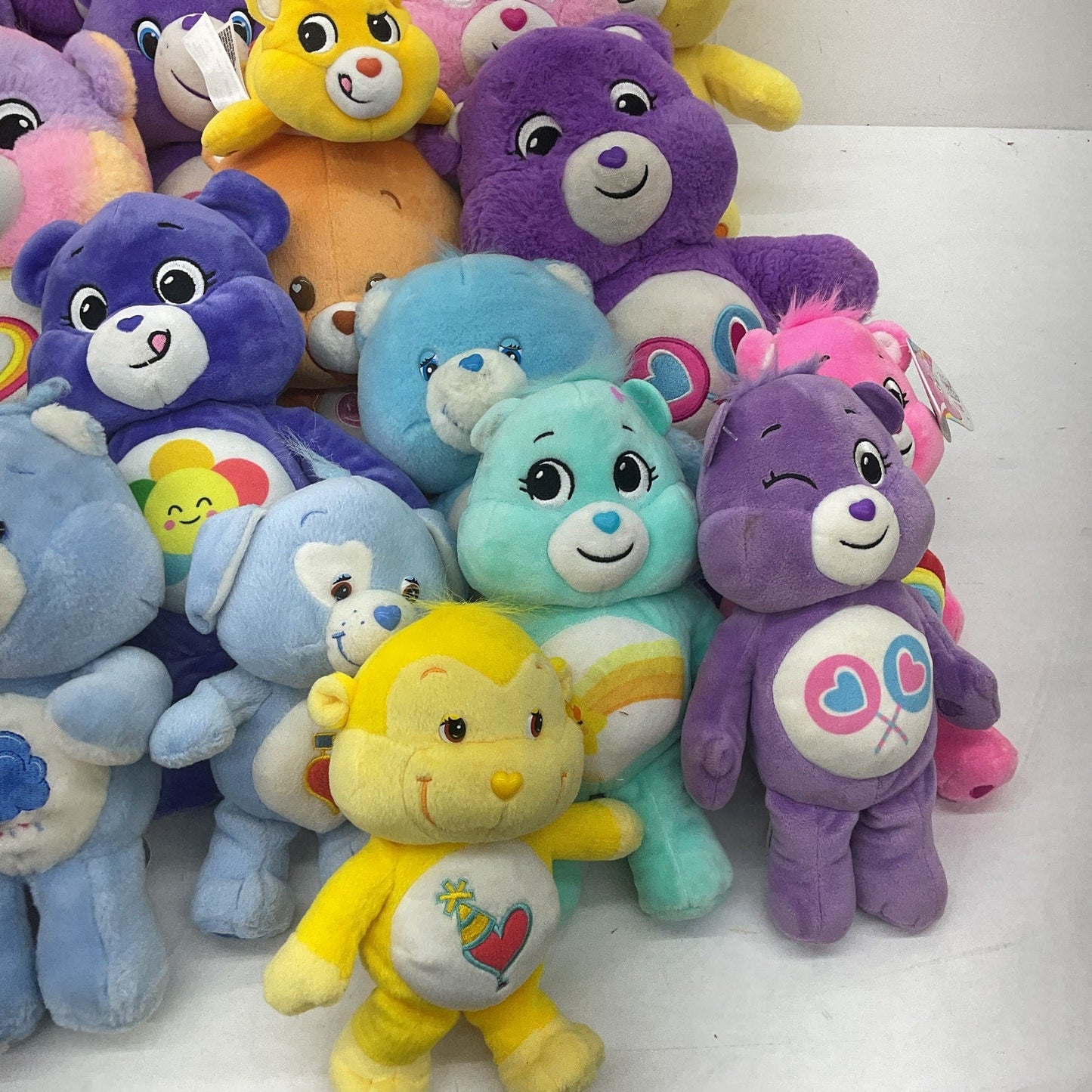 Preowned Multicolor Care Bears Stuffed Toys 13 lbs LOT Mixed Cousins Cheer Bear - Warehouse Toys