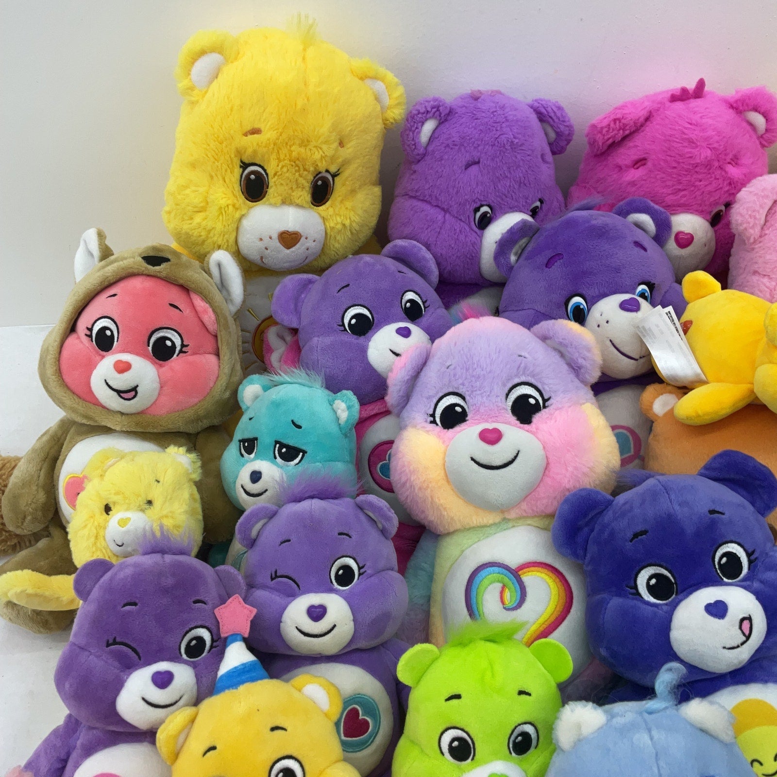 Preowned Multicolor Care Bears Stuffed Toys 13 lbs LOT Mixed Cousins Cheer Bear - Warehouse Toys